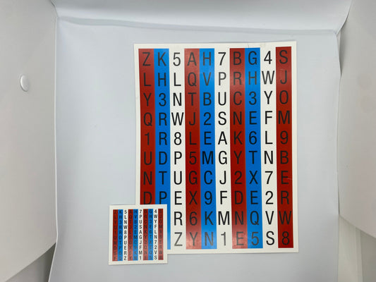 Plastic MFBF Hart Chart (Red/Cyan) 5 Pack